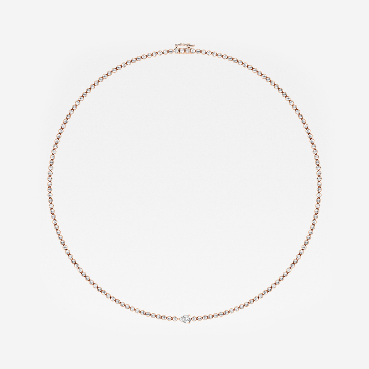 Additional Image 3 for  7 ctw Pear Lab Grown Diamond Single Station Tennis Necklace