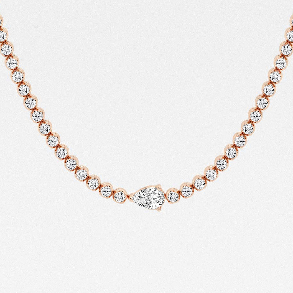 Additional Image 1 for  7 ctw Pear Lab Grown Diamond Single Station Tennis Necklace