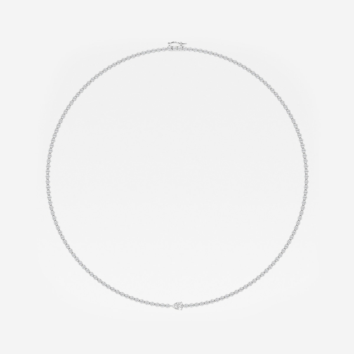 Additional Image 3 for  7 ctw Pear Lab Grown Diamond Single Station Tennis Necklace