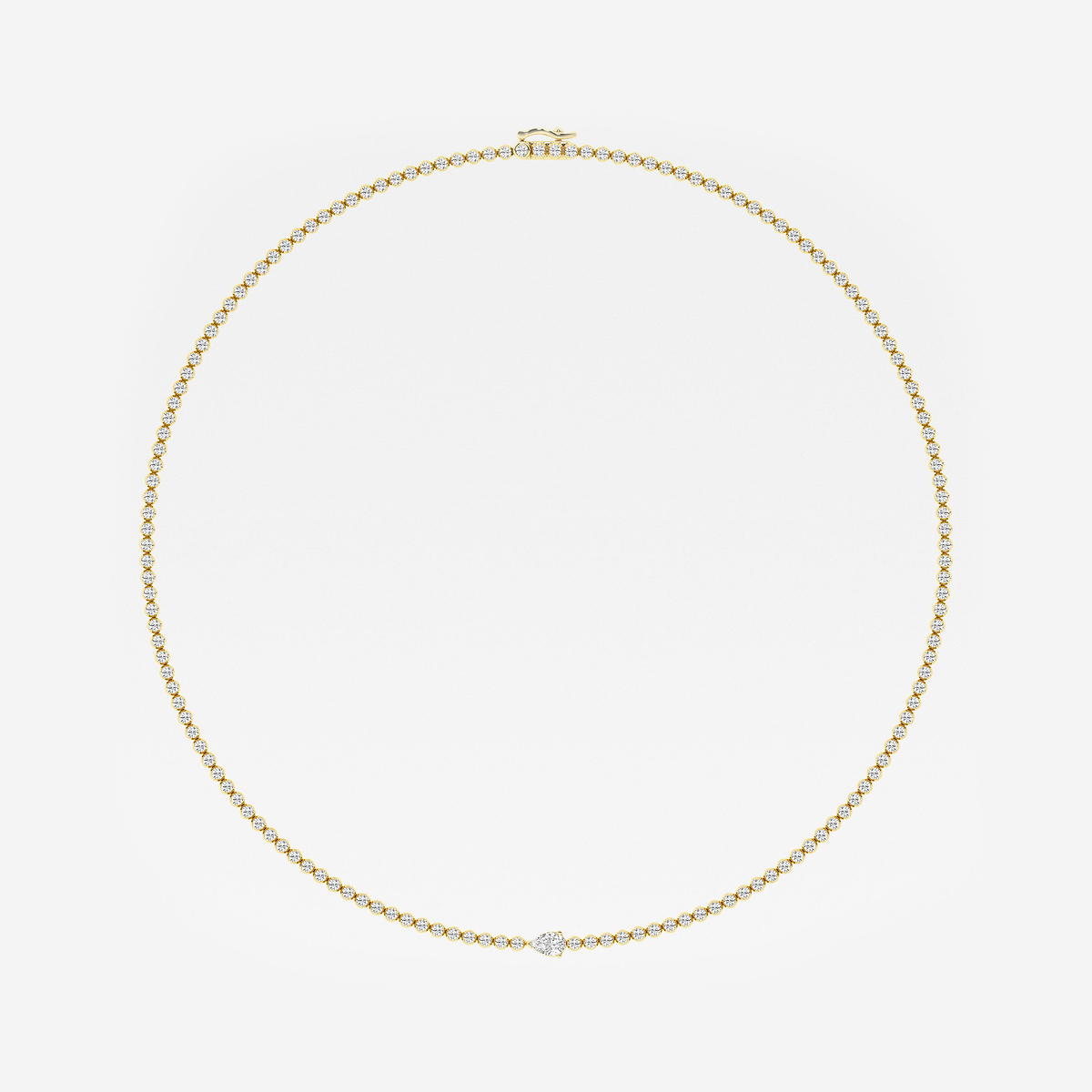 Additional Image 3 for  7 ctw Pear Lab Grown Diamond Single Station Tennis Necklace