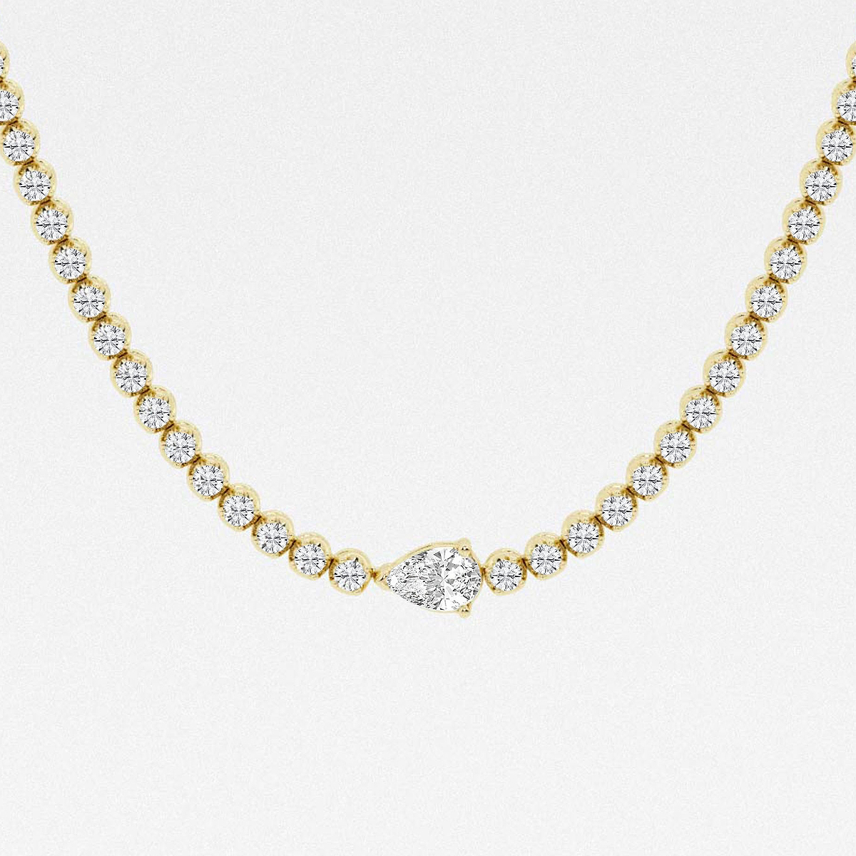 Additional Image 1 for  7 ctw Pear Lab Grown Diamond Single Station Tennis Necklace
