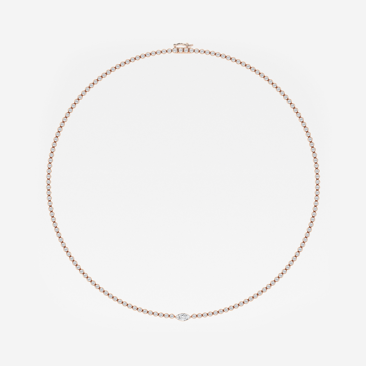Additional Image 3 for  7 ctw Marquise Lab Grown Diamond Single Station Tennis Necklace