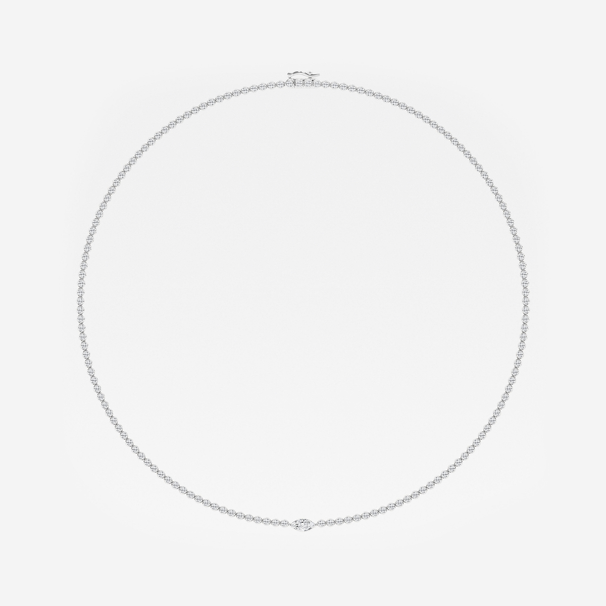 Additional Image 3 for  7 ctw Marquise Lab Grown Diamond Single Station Tennis Necklace