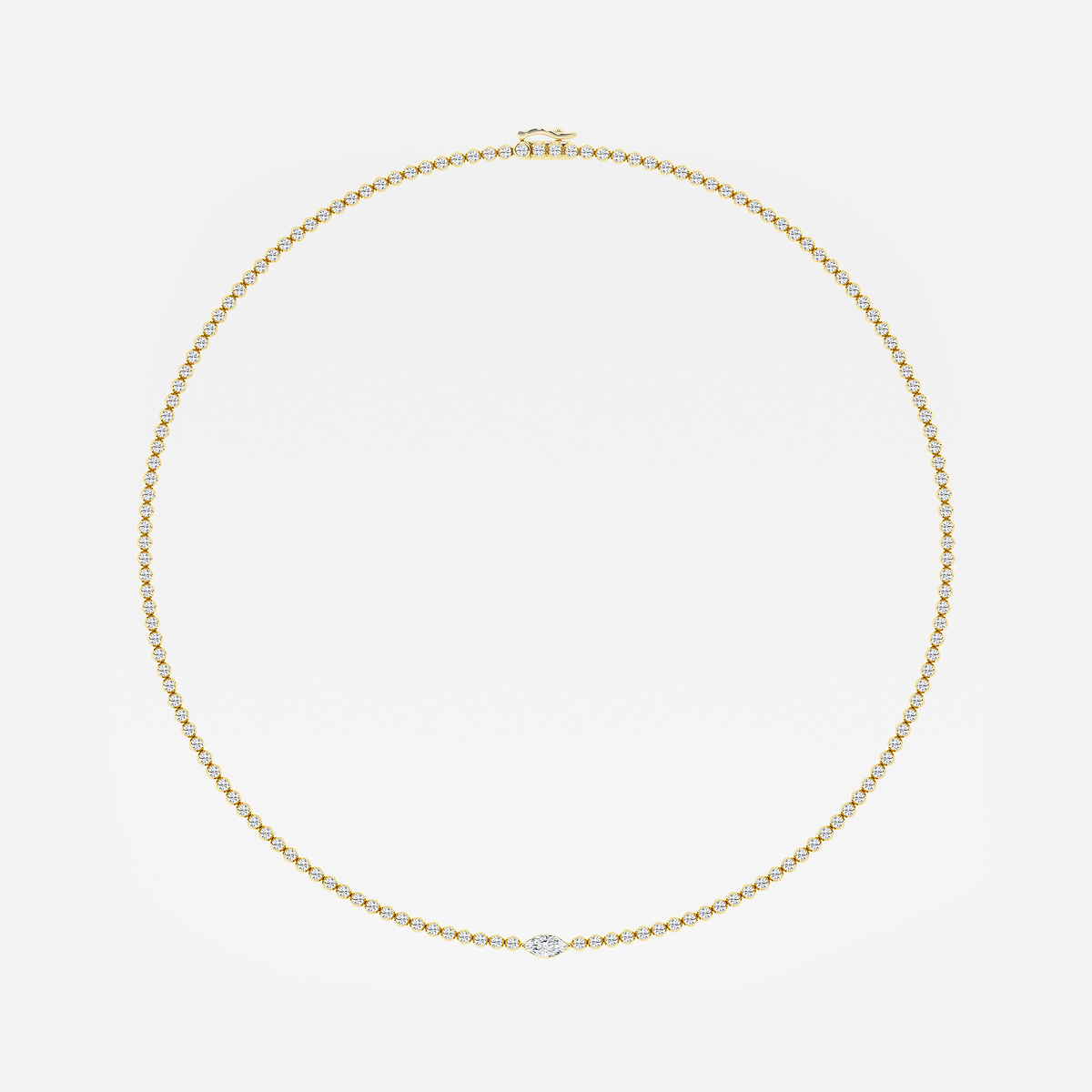 Additional Image 3 for  7 ctw Marquise Lab Grown Diamond Single Station Tennis Necklace