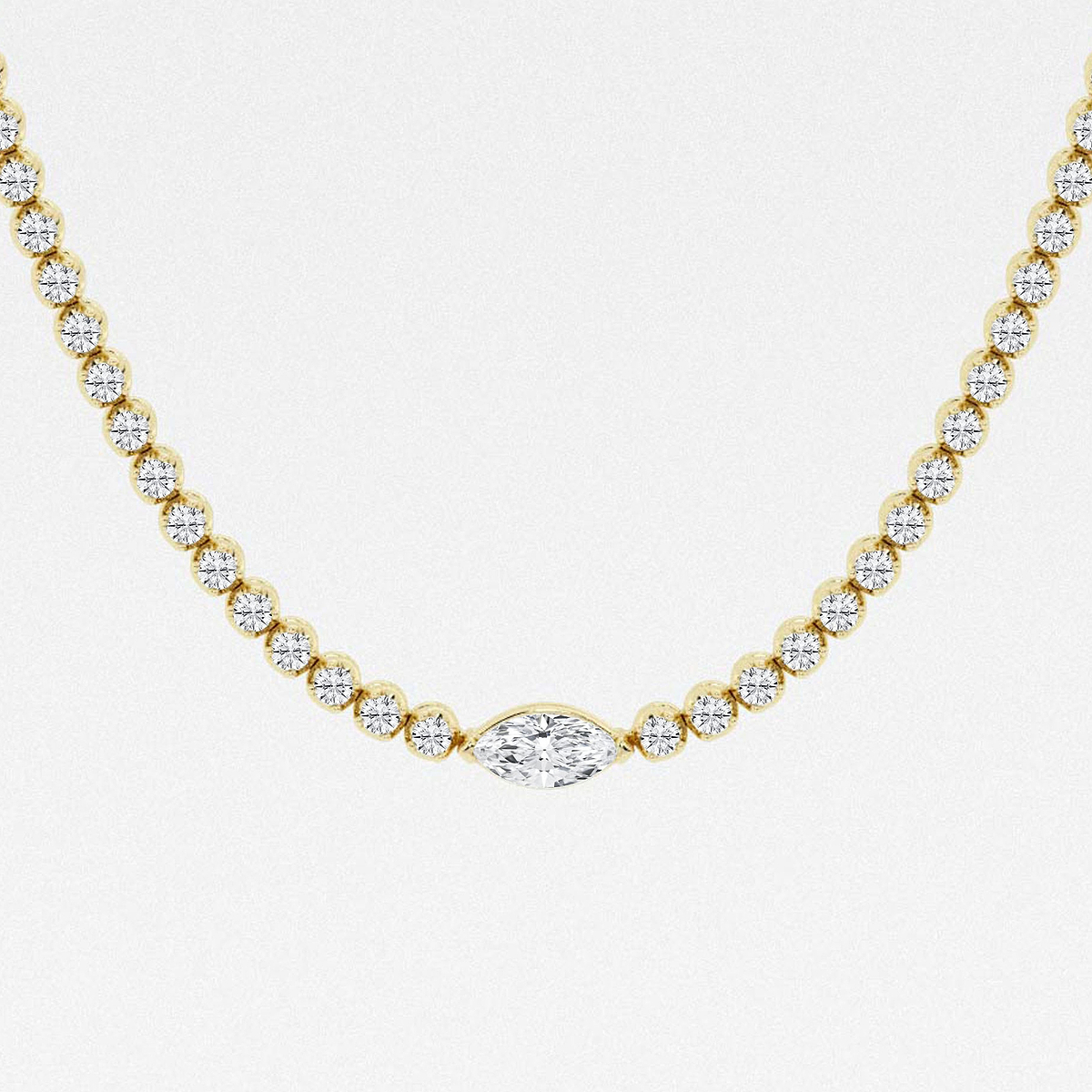 Additional Image 1 for  7 ctw Marquise Lab Grown Diamond Single Station Tennis Necklace