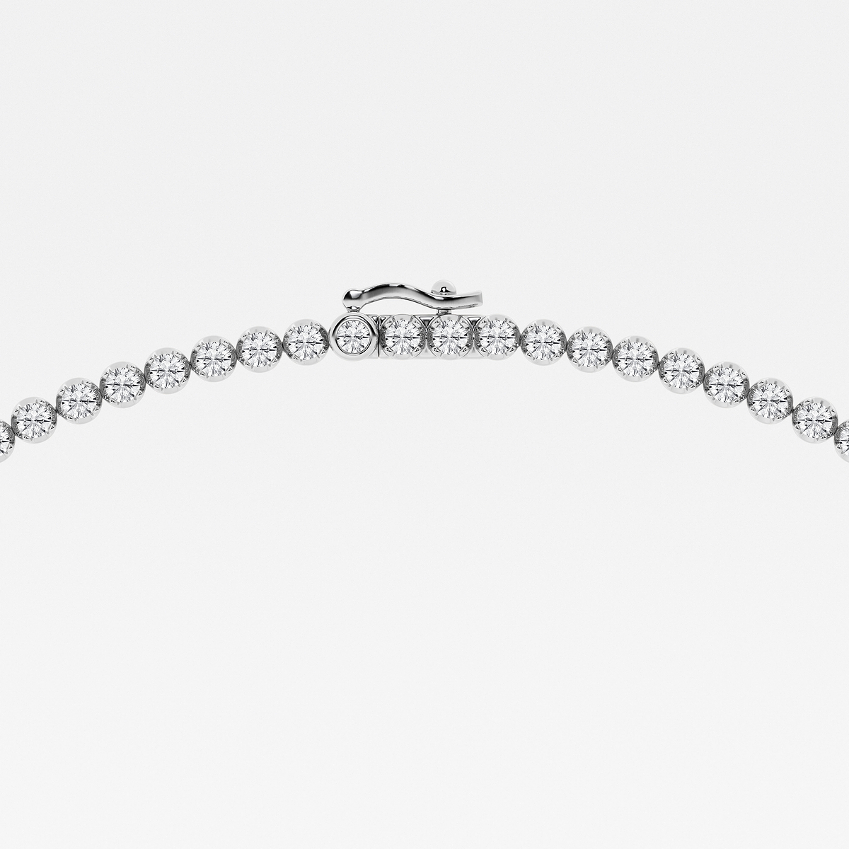 10 ctw Emerald Lab Grown Diamond Single Station Tennis Necklace 14K White Gold, F, VS2