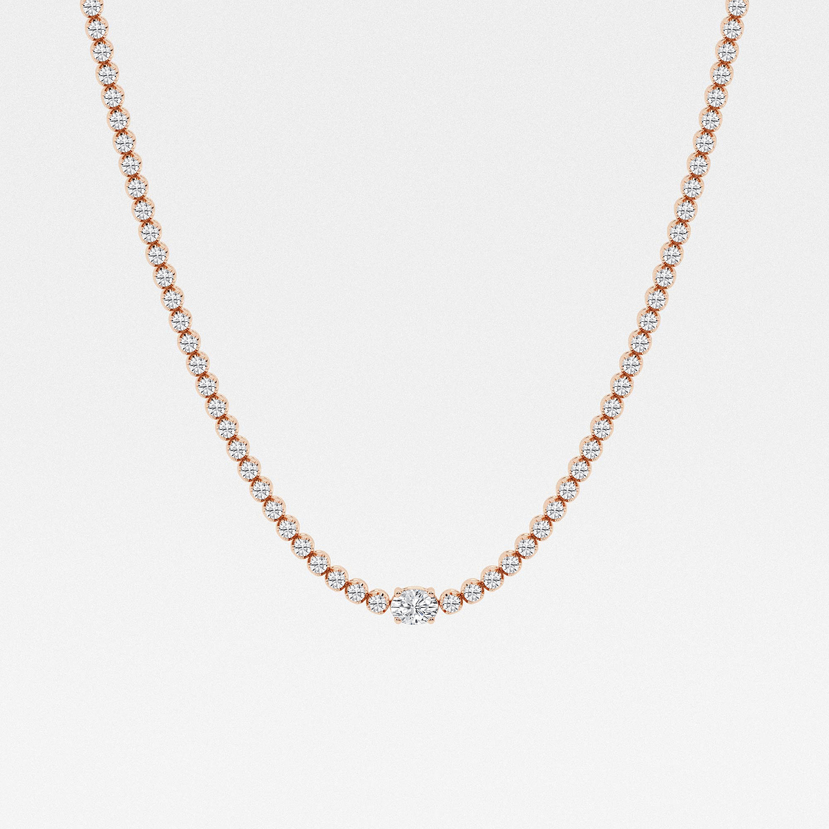 10 ctw Oval Lab Grown Diamond Single Station Tennis Necklace