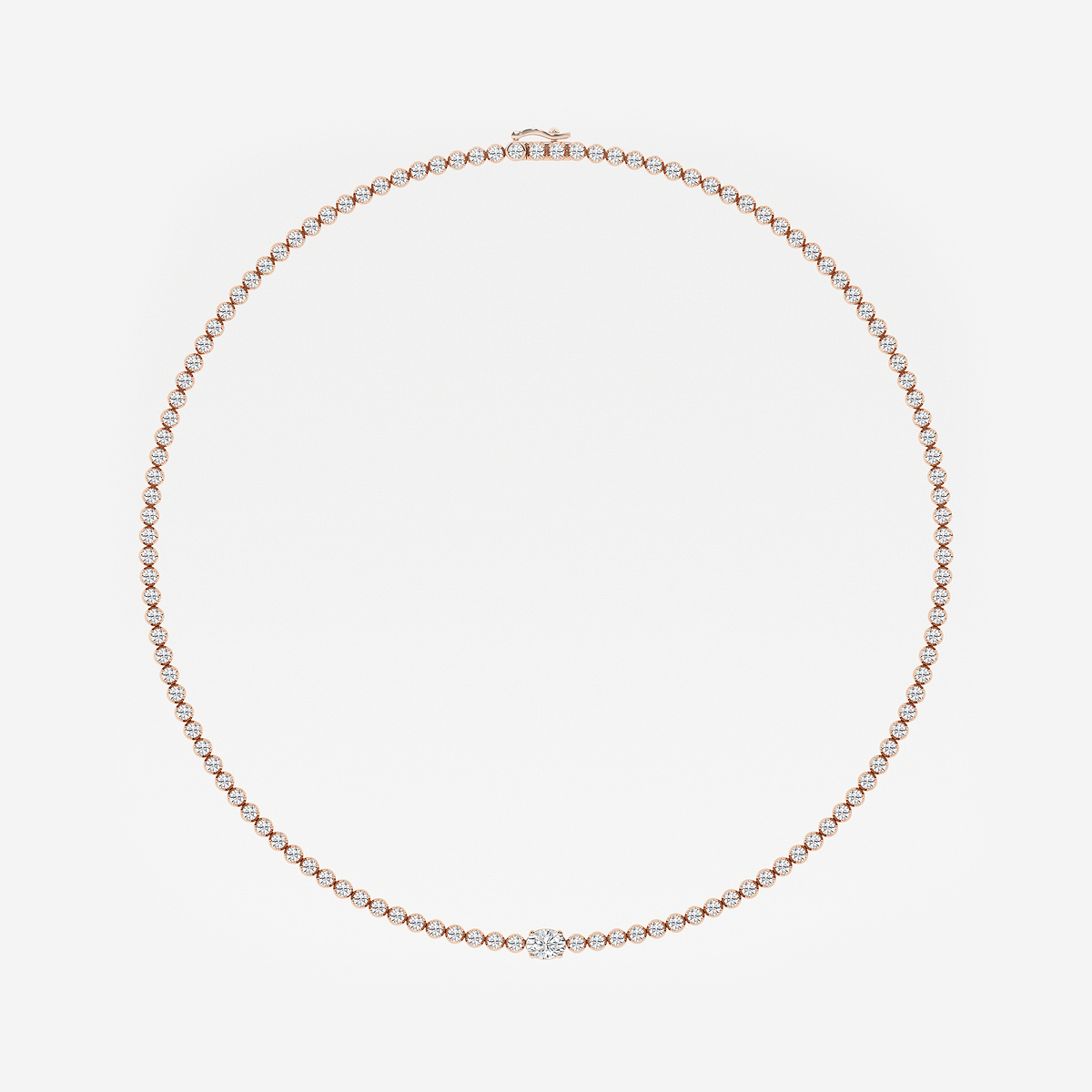 Additional Image 3 for  10 ctw Oval Lab Grown Diamond Single Station Tennis Necklace