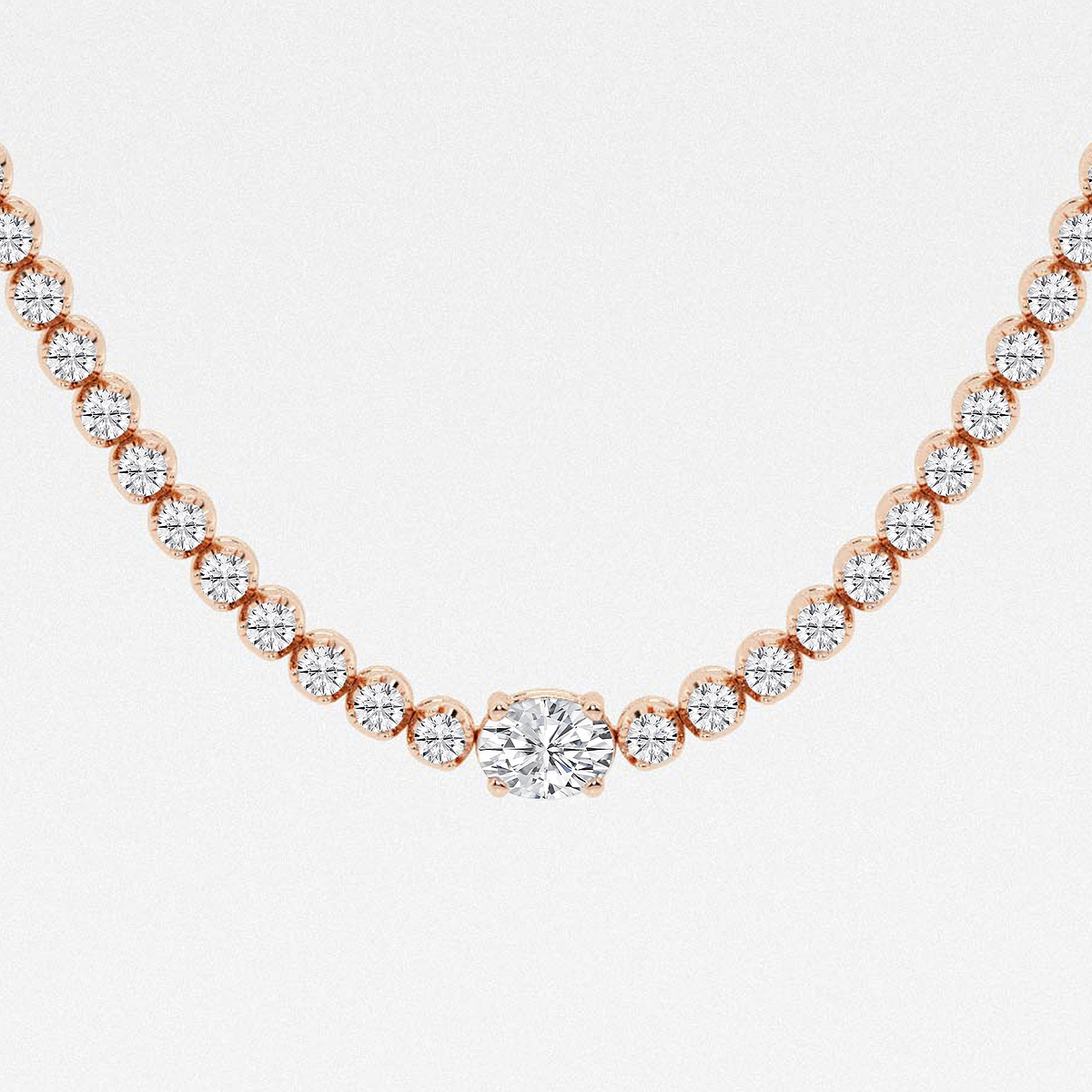 Additional Image 1 for  10 ctw Oval Lab Grown Diamond Single Station Tennis Necklace