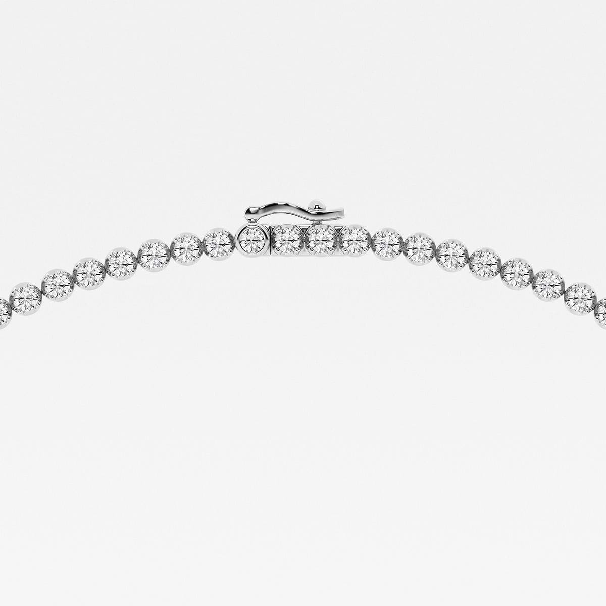 9 7/8 ctw Oval Lab Grown Diamond Single Station Tennis Necklace 14K White Gold, F, VS2