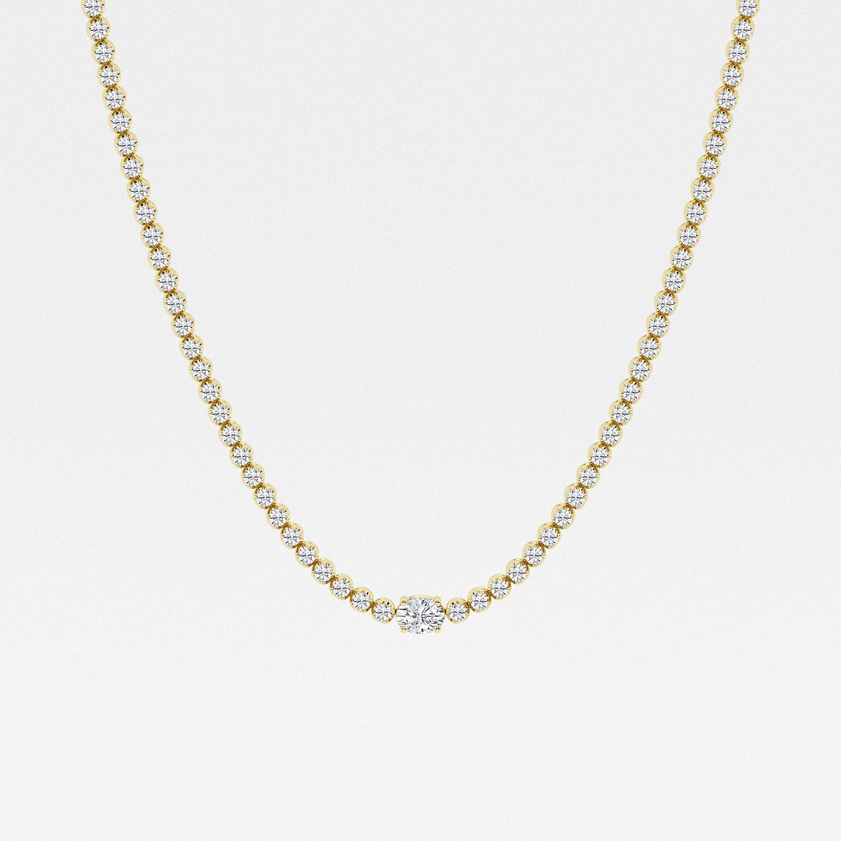 10 ctw Oval Lab Grown Diamond Single Station Tennis Necklace