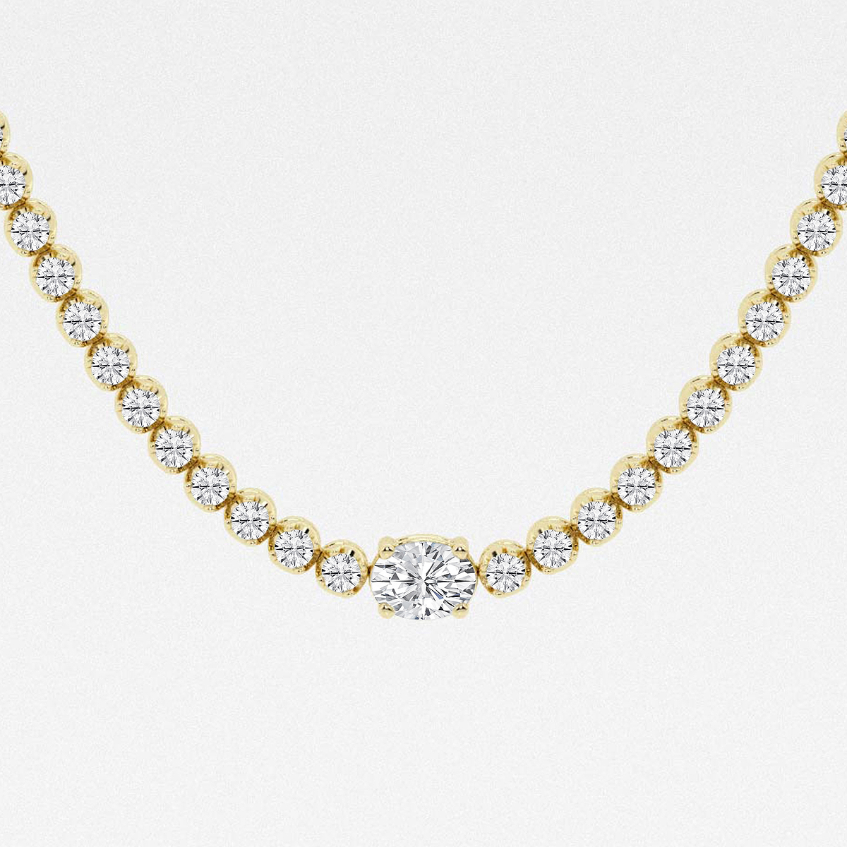 Additional Image 1 for  10 ctw Oval Lab Grown Diamond Single Station Tennis Necklace