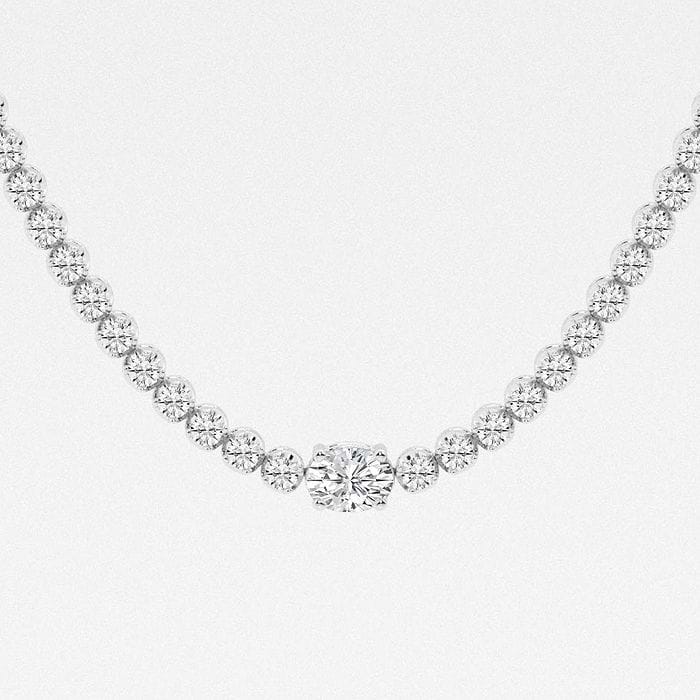 Single Station Oval Tennis Necklace