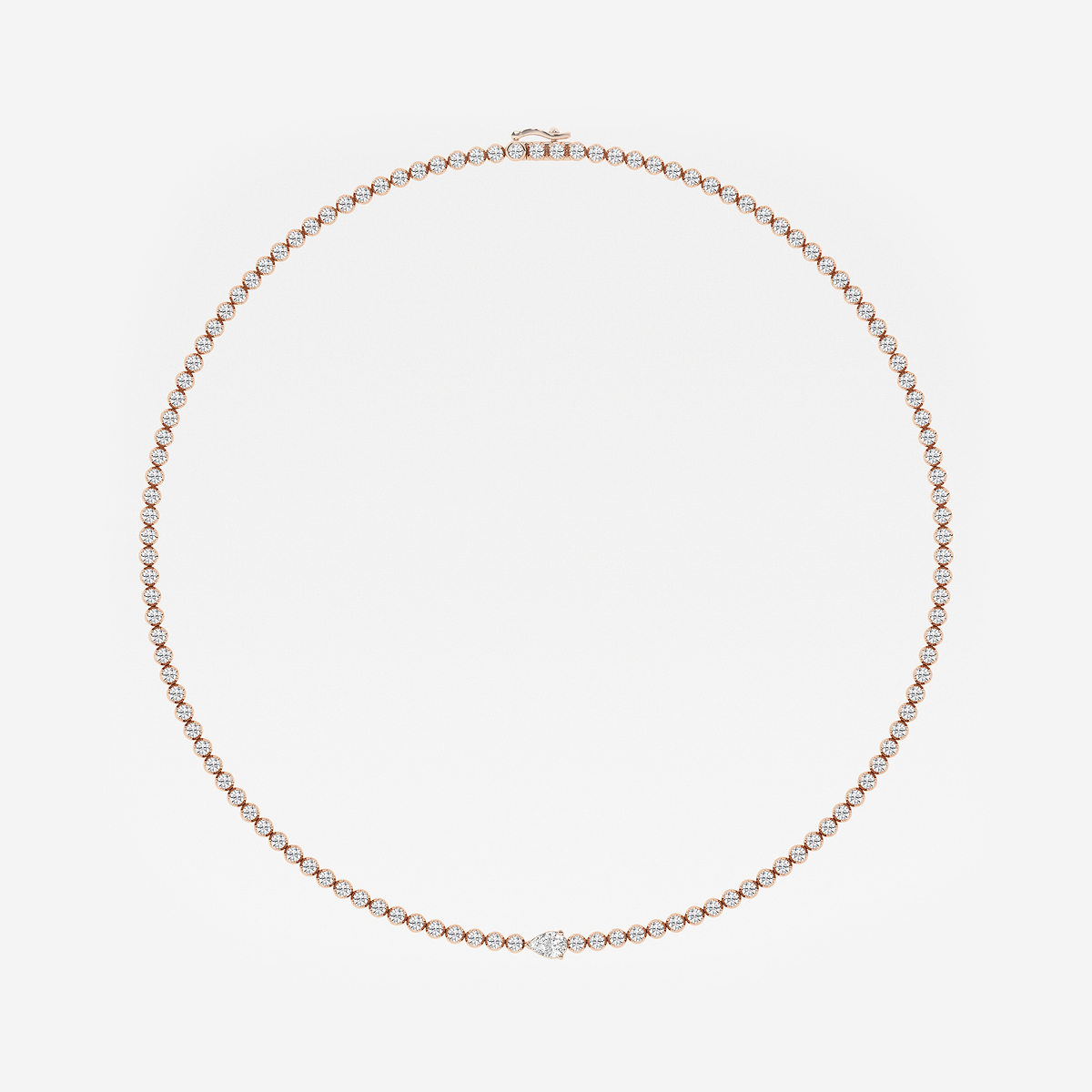 Additional Image 3 for  10 ctw Pear Lab Grown Diamond Single Station Tennis Necklace