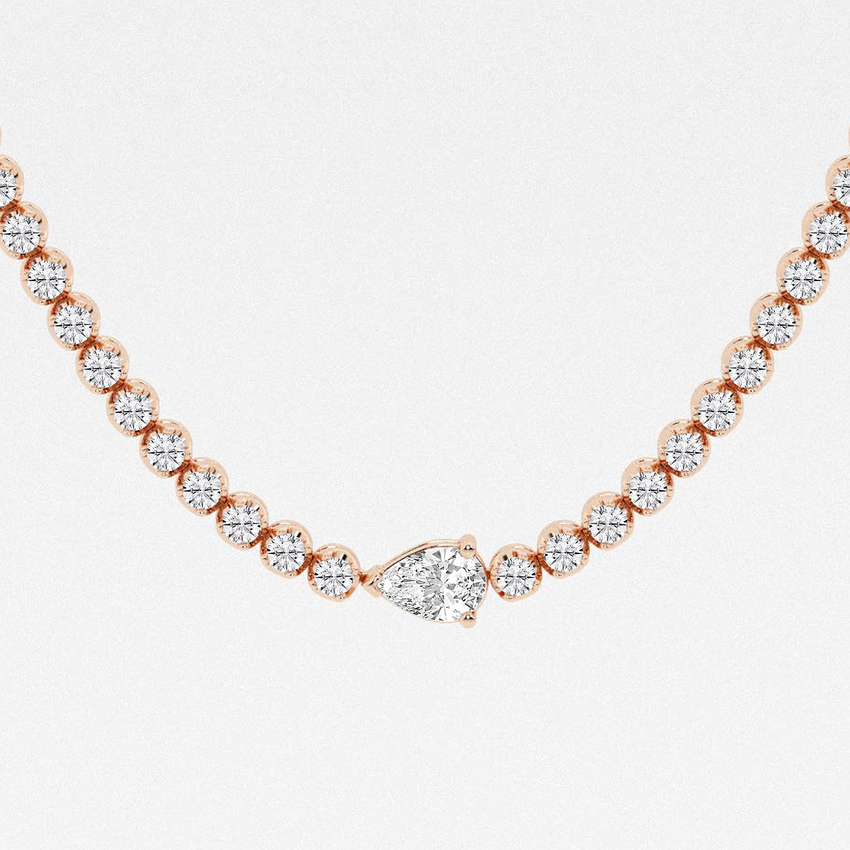 Additional Image 1 for  10 ctw Pear Lab Grown Diamond Single Station Tennis Necklace