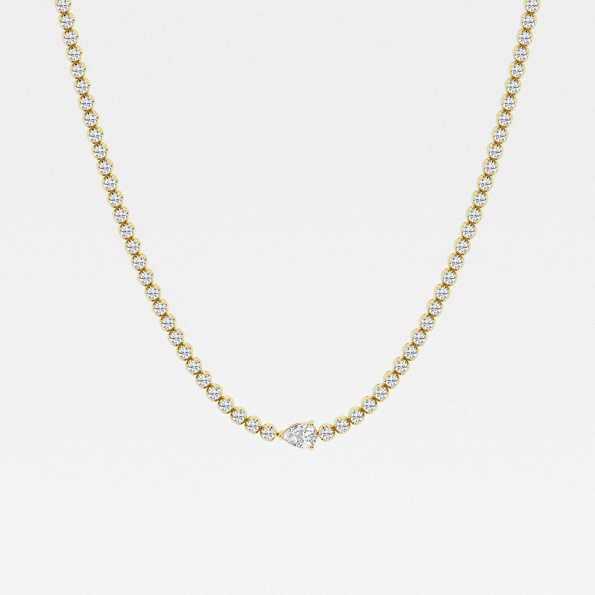 10 ctw Pear Lab Grown Diamond Single Station Tennis Necklace