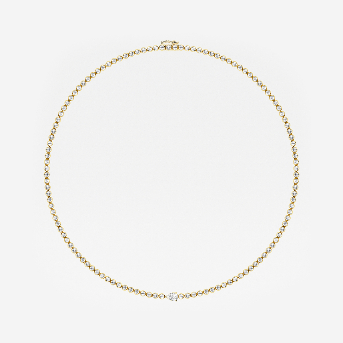 Additional Image 3 for  10 ctw Pear Lab Grown Diamond Single Station Tennis Necklace