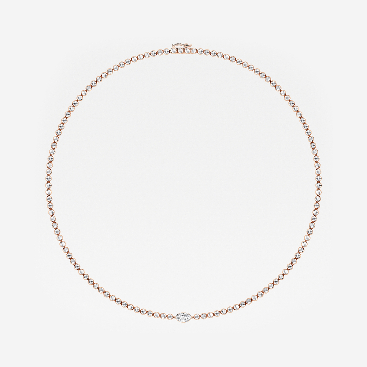 Additional Image 3 for  10 ctw Marquise Lab Grown Diamond Single Station Tennis Necklace