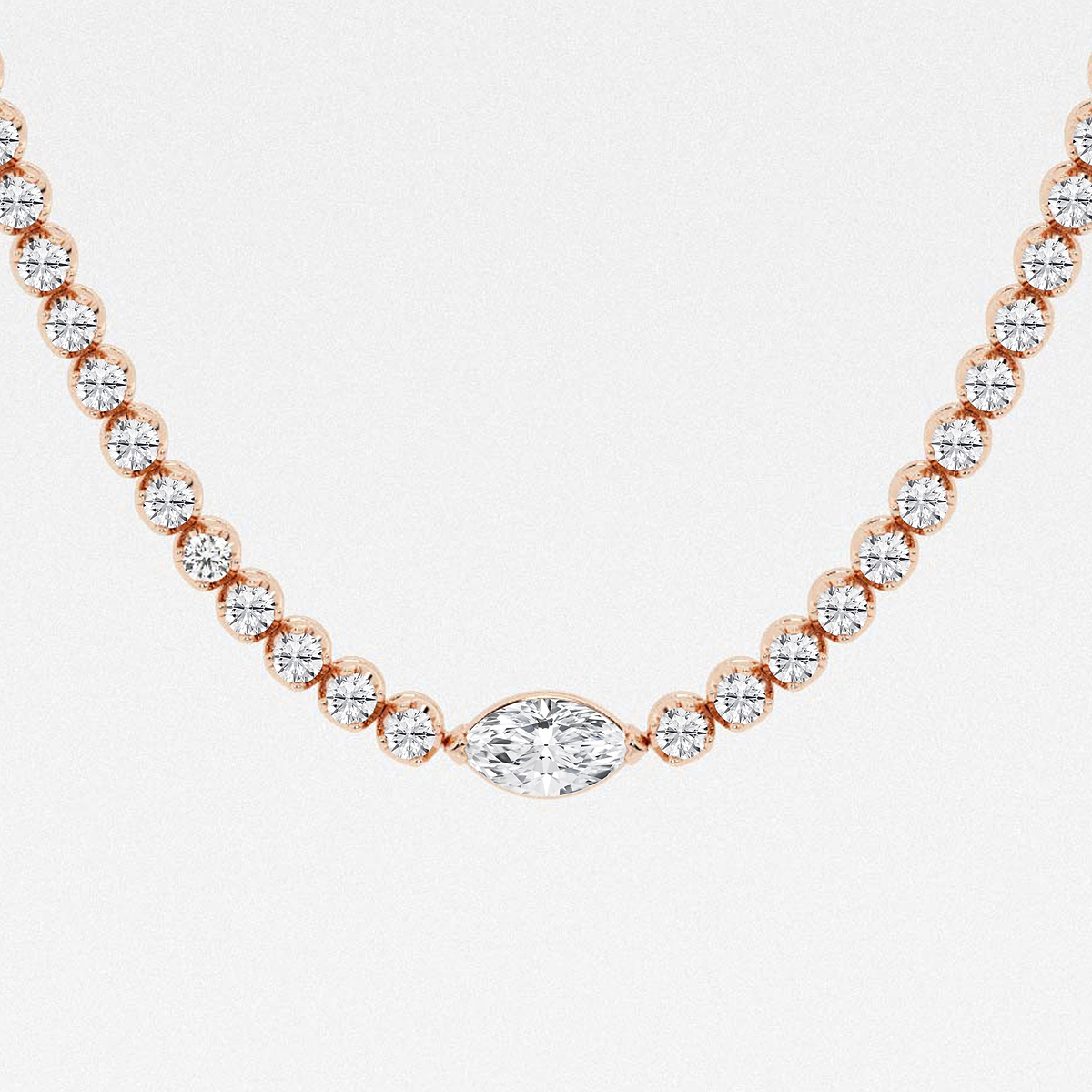 Additional Image 1 for  10 ctw Marquise Lab Grown Diamond Single Station Tennis Necklace