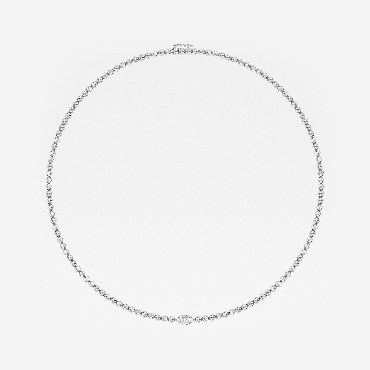 Additional Image 3 for  10 ctw Marquise Lab Grown Diamond Single Station Tennis Necklace