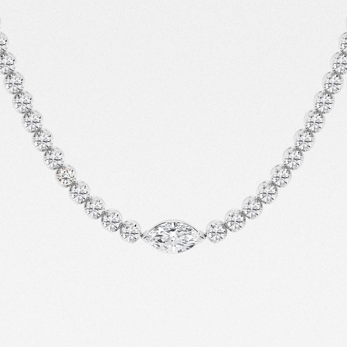 Additional Image 1 for  10 ctw Marquise Lab Grown Diamond Single Station Tennis Necklace