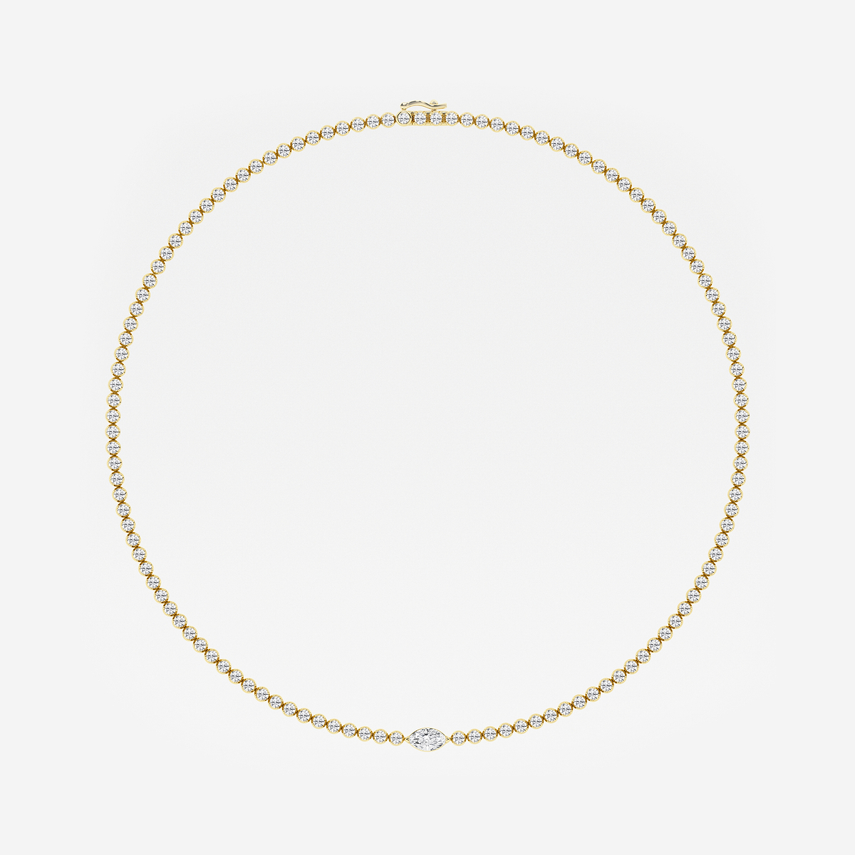 Additional Image 3 for  10 ctw Marquise Lab Grown Diamond Single Station Tennis Necklace
