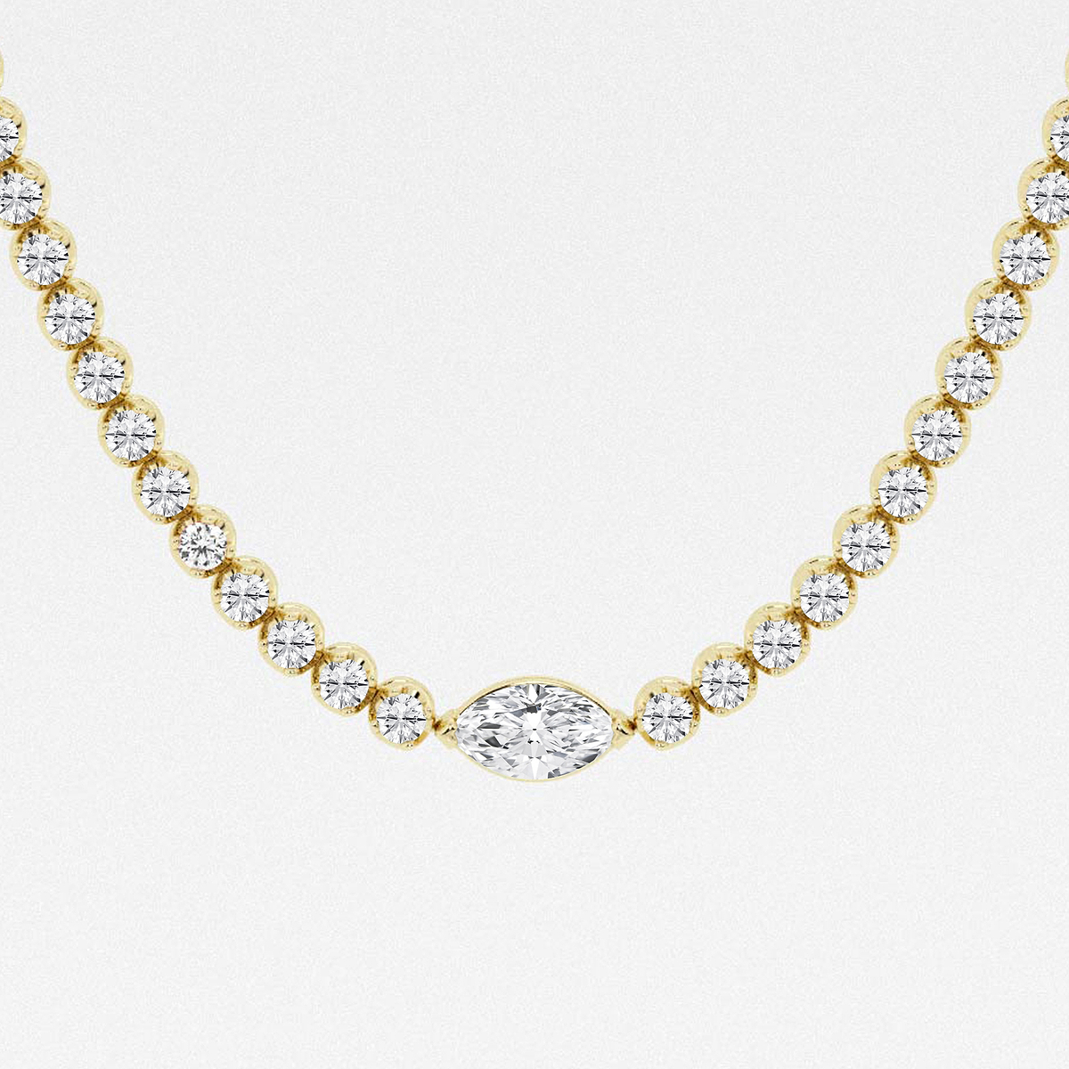 Additional Image 1 for  10 ctw Marquise Lab Grown Diamond Single Station Tennis Necklace