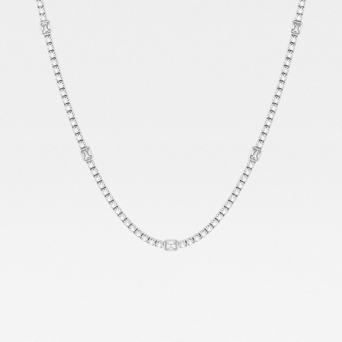näas Empowering 8 3/4 ctw Radiant Lab Grown Diamond Station Tennis Necklace