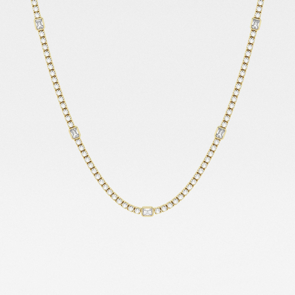 näas Empowering 8 3/4 ctw Radiant Lab Grown Diamond Station Tennis Necklace