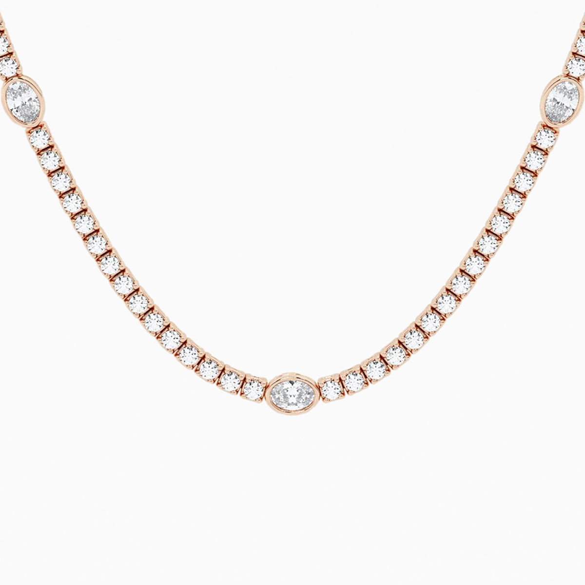 Additional Image 1 for  n?as Empowering 8 5/8 ctw Oval Lab Grown Diamond Station Tennis Necklace