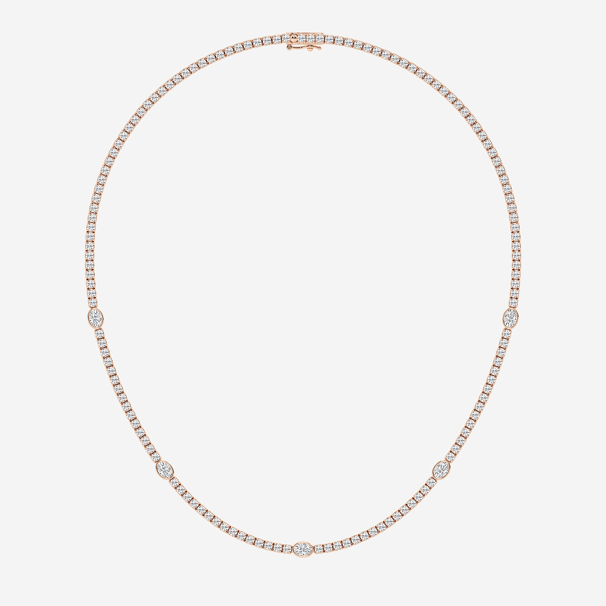 Additional Image 3 for  n?as Empowering 8 5/8 ctw Oval Lab Grown Diamond Station Tennis Necklace