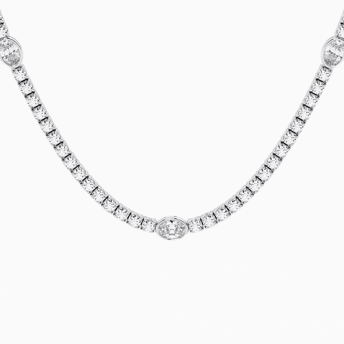 Additional Image 1 for  n?as Empowering 8 5/8 ctw Oval Lab Grown Diamond Station Tennis Necklace