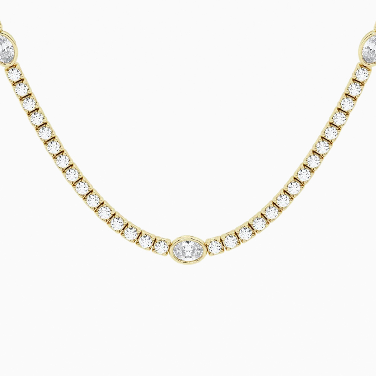 Additional Image 1 for  näas Empowering 8 3/5 ctw Oval Lab Grown Diamond Station Tennis Necklace