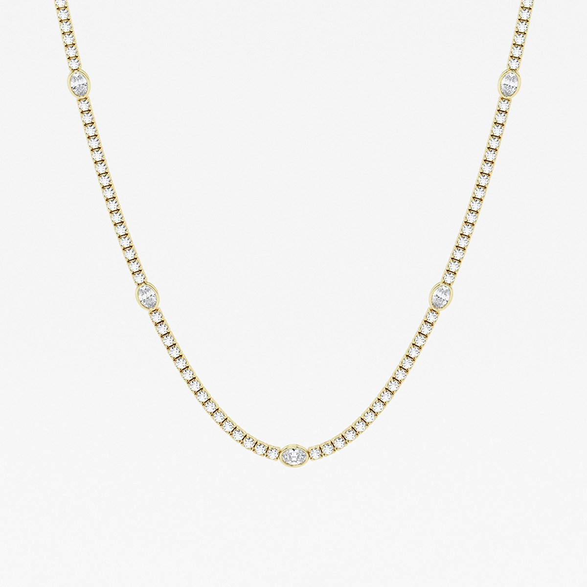 näas Empowering 8 3/5 ctw Oval Lab Grown Diamond Station Tennis Necklace
