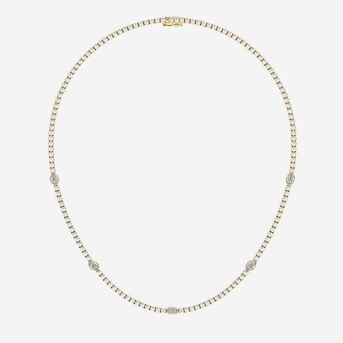 näas Empowering Station Oval Tennis Necklace