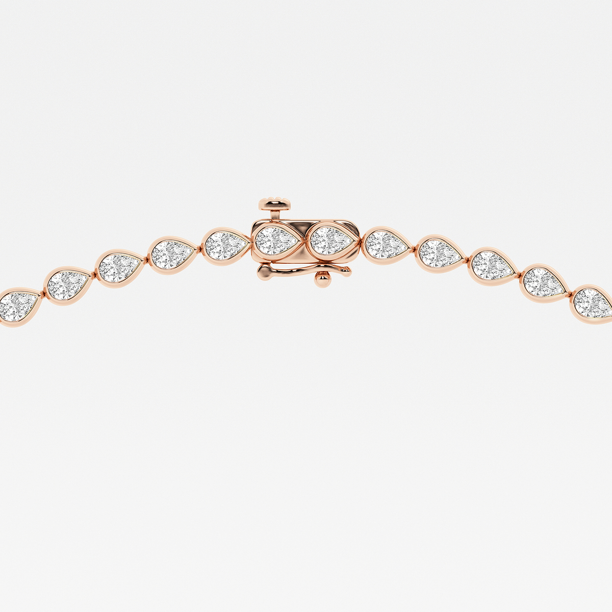 Additional Image 2 for  40 ctw Pear Lab Grown Diamond East West Bezel Set Tennis Necklace