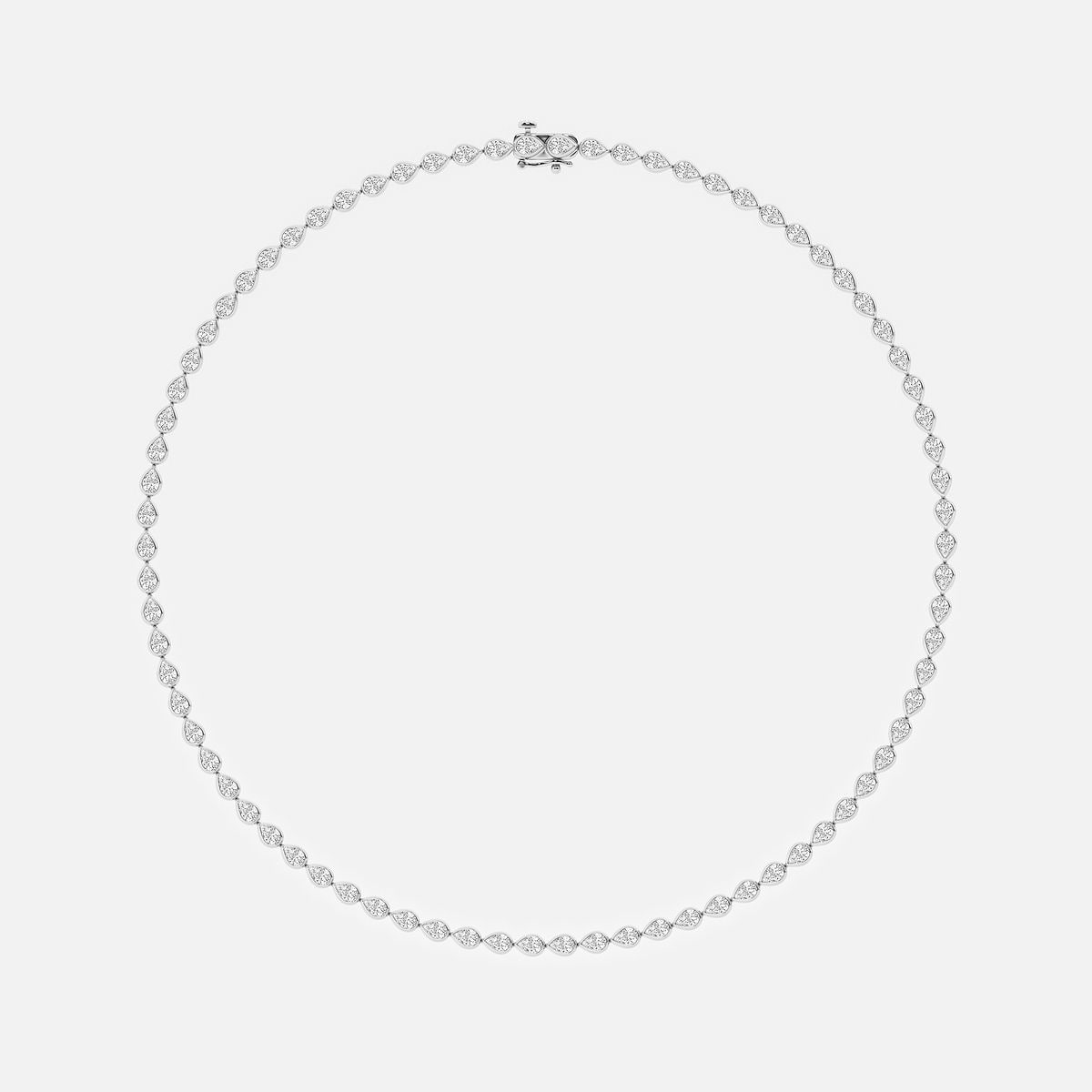 12 1/2 ctw Pear Lab Grown Diamond East West Bezel Set Tennis