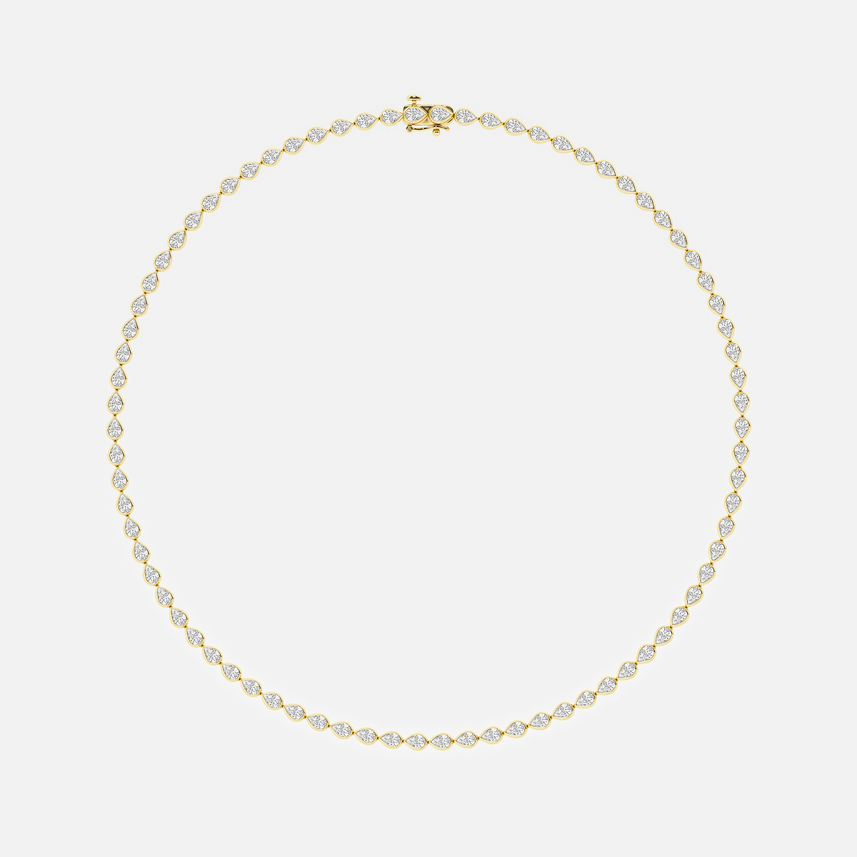 Additional Image 3 for  10 ctw Pear Lab Grown Diamond East West Bezel Set Tennis Necklace
