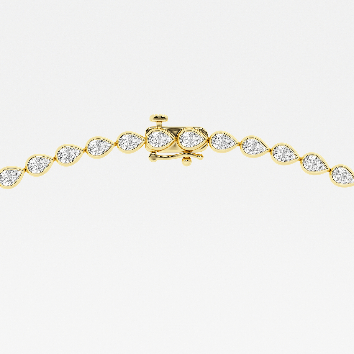 Additional Image 2 for  10 ctw Pear Lab Grown Diamond East West Bezel Set Tennis Necklace