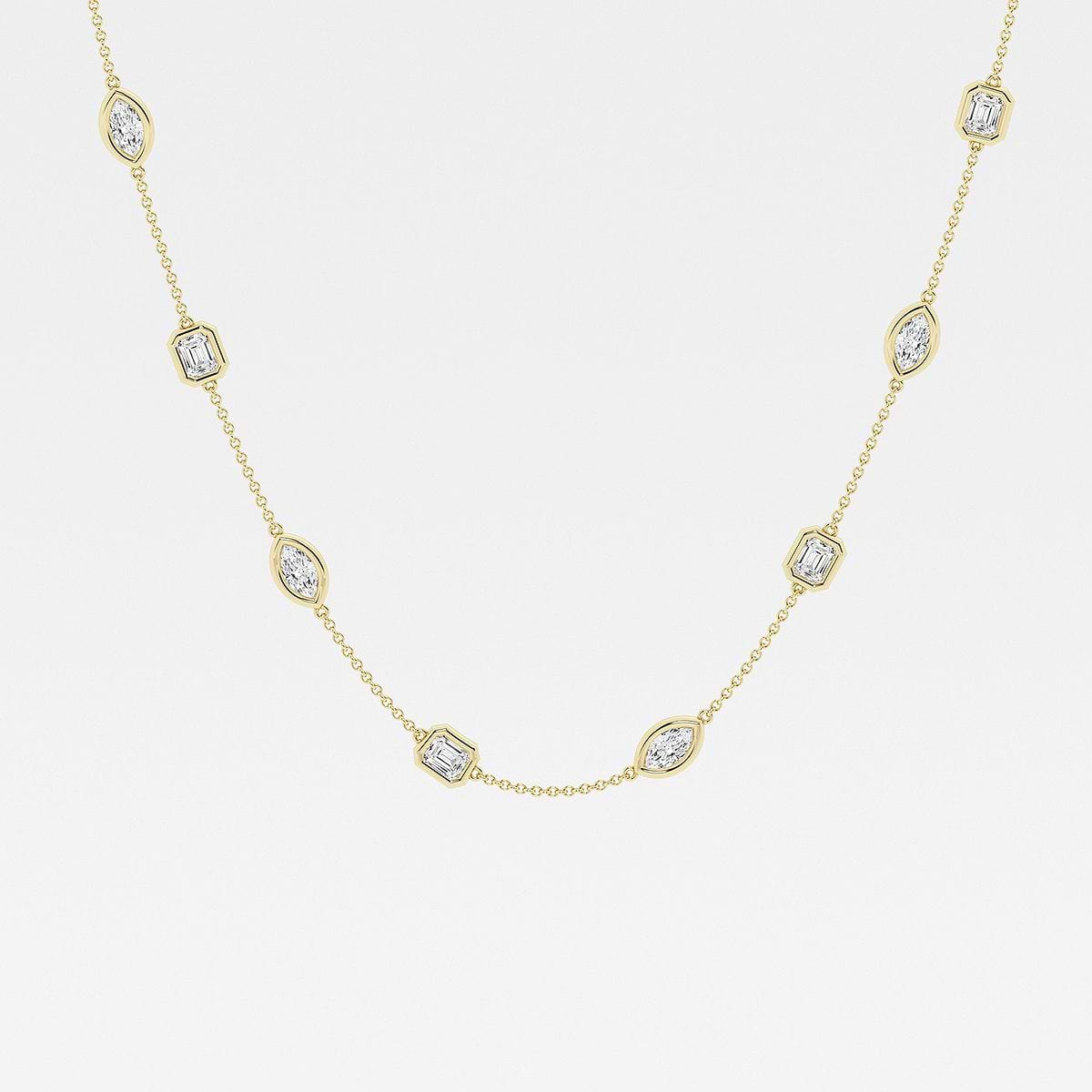 2 7/8 ctw Marquise and Emerald Lab Grown Diamond Station Fashion Necklace