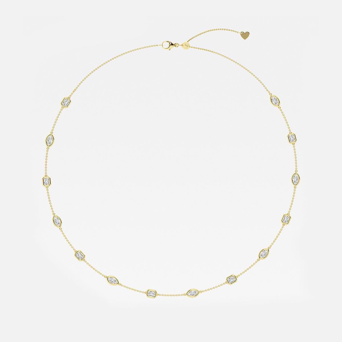 Additional Image 3 for  2 7/8 ctw Marquise and Emerald Lab Grown Diamond Station Fashion Necklace