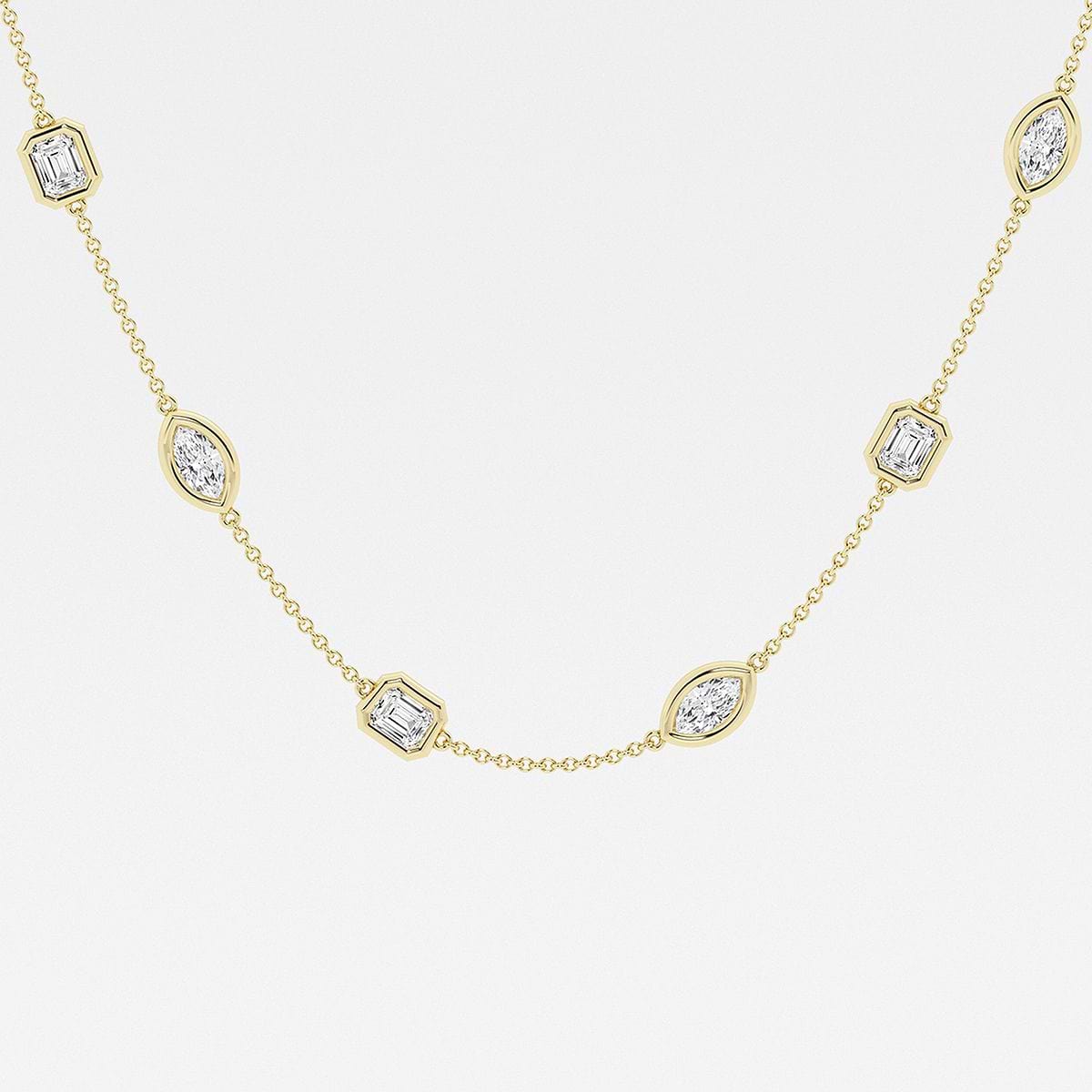 Additional Image 1 for  2 7/8 ctw Marquise and Emerald Lab Grown Diamond Station Fashion Necklace