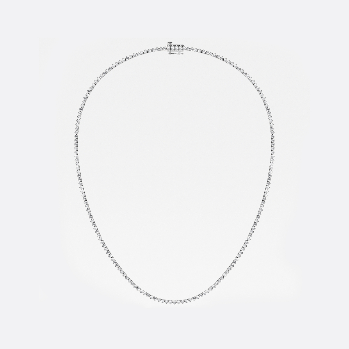 Unisex Tennis Chain Necklace – 3 Prong, Lab Diamonds, Silver Finish, 4mm, 18"