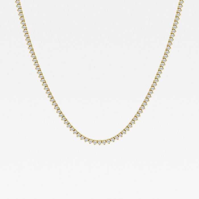 näas 5 ctw Round Lab Grown Diamond Three-Prong Tennis Necklace