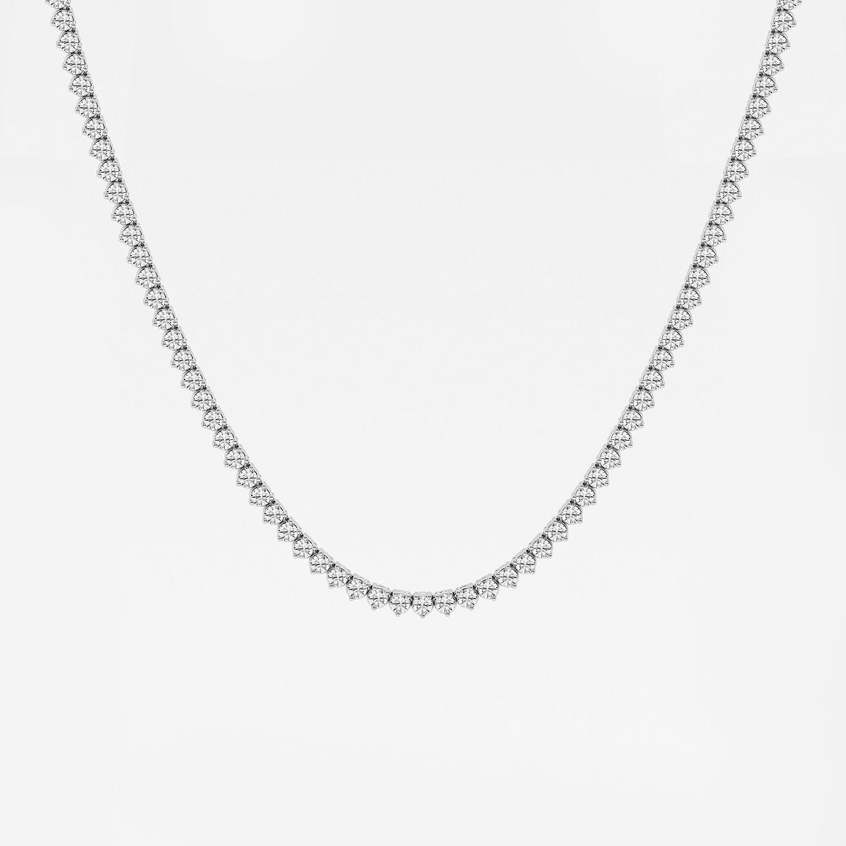 näas 7 ctw Round Lab Grown Diamond Three-Prong Tennis Necklace