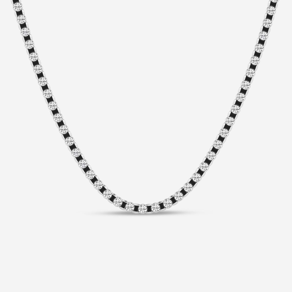 15 ctw Round Lab Grown Diamond Tennis Necklace With Black Rhodium Platinum, F, VS2