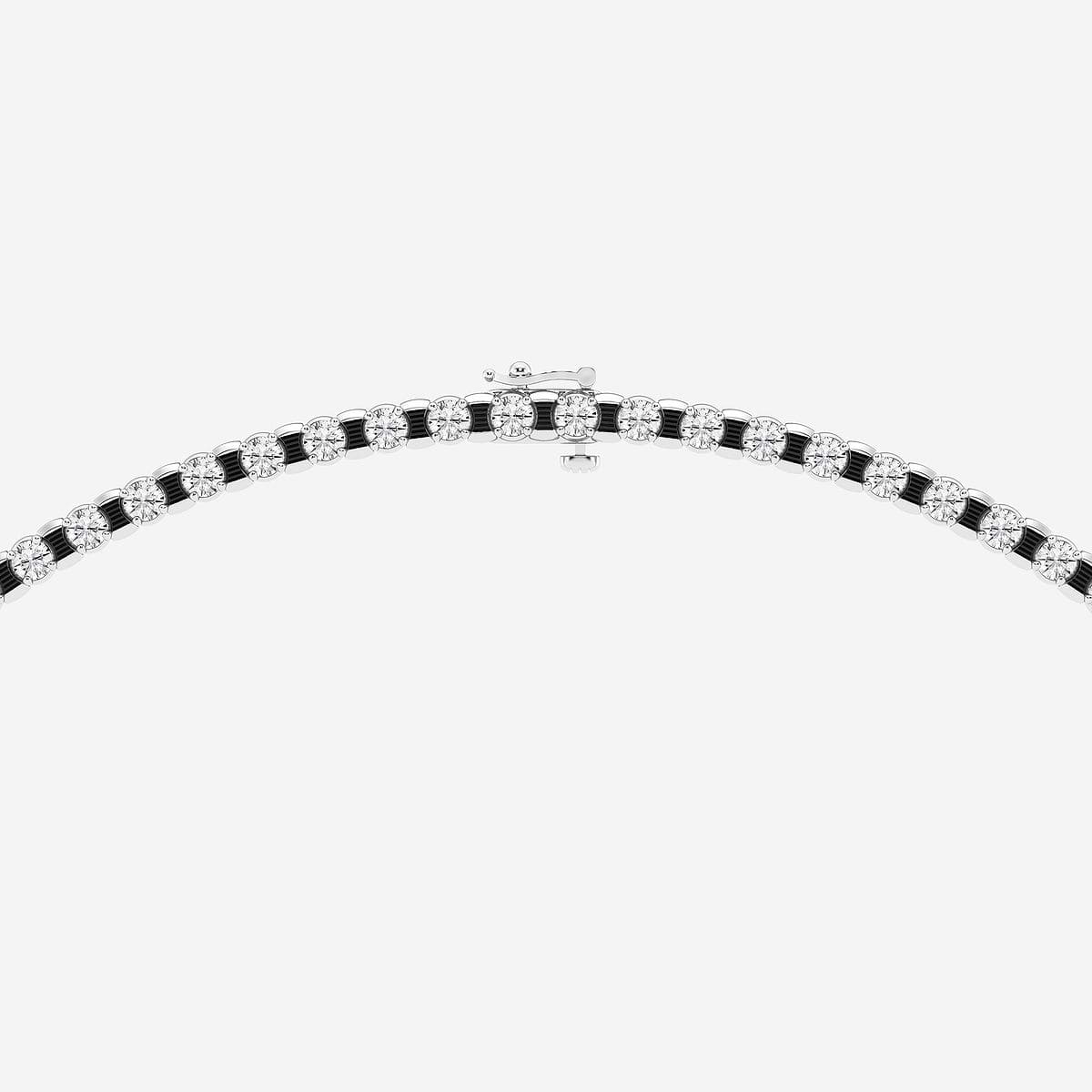 15 ctw Round Lab Grown Diamond Tennis Necklace With Black Rhodium Platinum, F, VS2