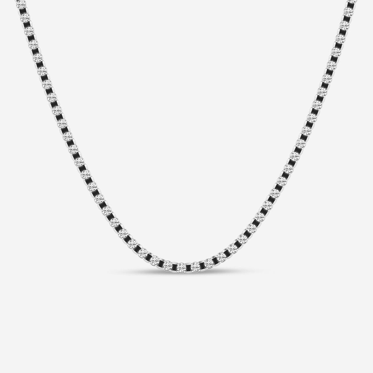 18 ctw Round Lab Grown Diamond Tennis Necklace With Black Rhodium Platinum, F, VS2