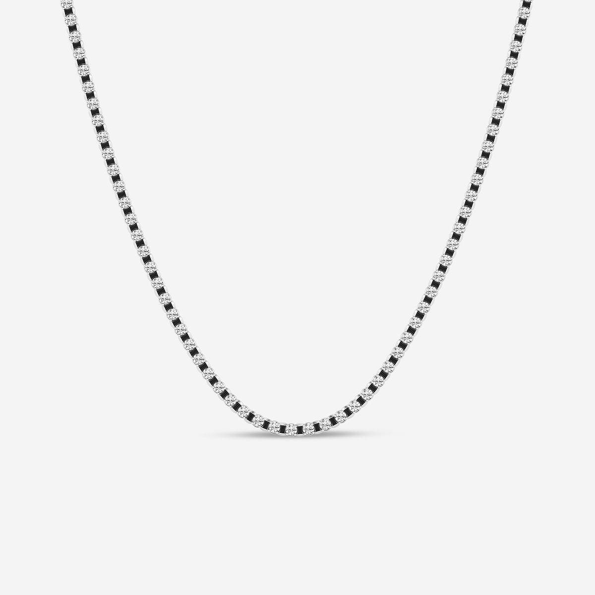 18 ctw Round Lab Grown Diamond Tennis Necklace With Black Rhodium Platinum, F, VS2