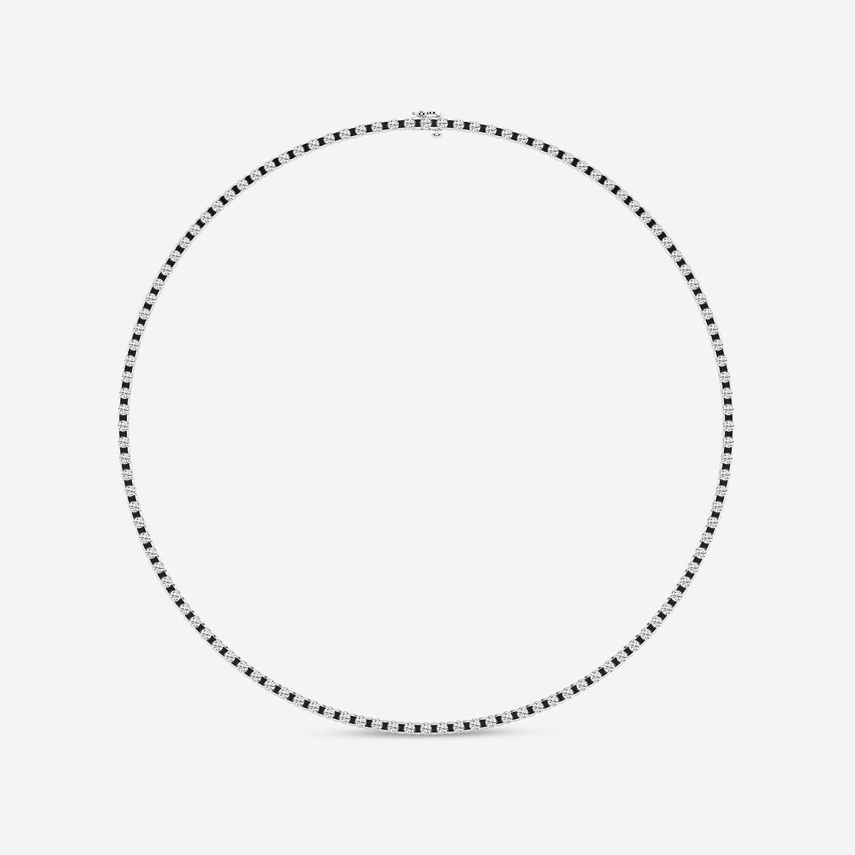 18 ctw Round Lab Grown Diamond Tennis Necklace With Black Rhodium Platinum, F, VS2